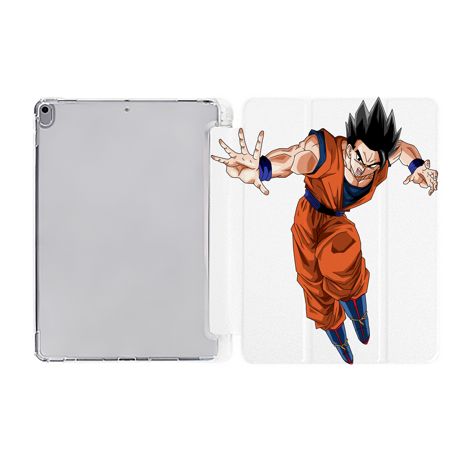 （画像用） ドラゴンボール 孫 悟飯（そんごはん）DRAGON BALL Son Gohan IPad ケース ペン収納付き 三つ折りスタンド PUレザー×シリコン 対応機種9.5/10.5/10.9インチ